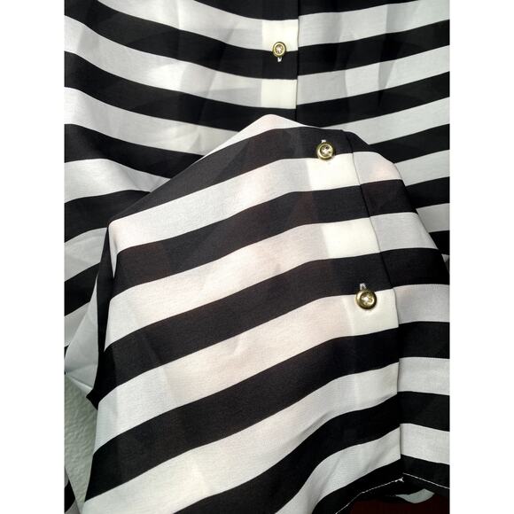Banana Republic Black & White Striped Button Down Shirt - Picture 5 of 14